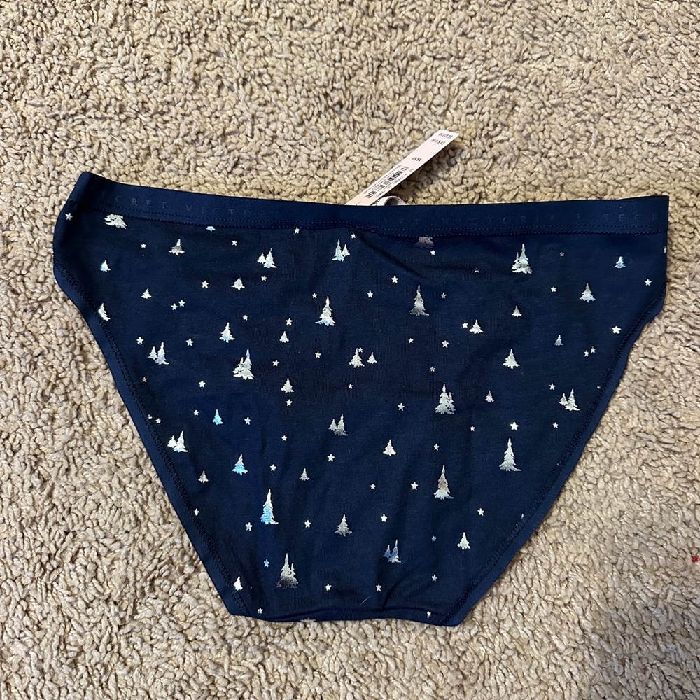 Victoria's Secret Navy Blue Bikini Panty with Holographic Tree Print - Picture 3 of 3